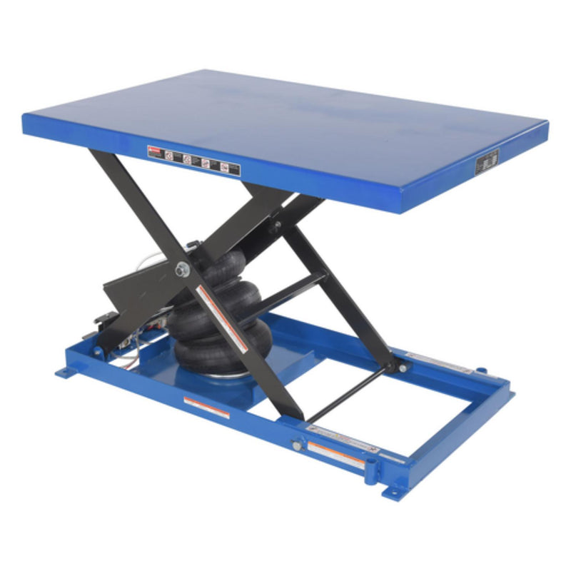 Vestil Steel Heavy-Duty Air Bag Scissor Lift Table 48 In. x 32 In. 1,000 Lb. Capacity Blue - ABLT-1000
