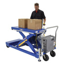 Vestil Steel Heavy Duty Portable Scissor Lift Table 24 In. x 48 In. 3000 Lb. Capacity Blue - PST-2448-3-46