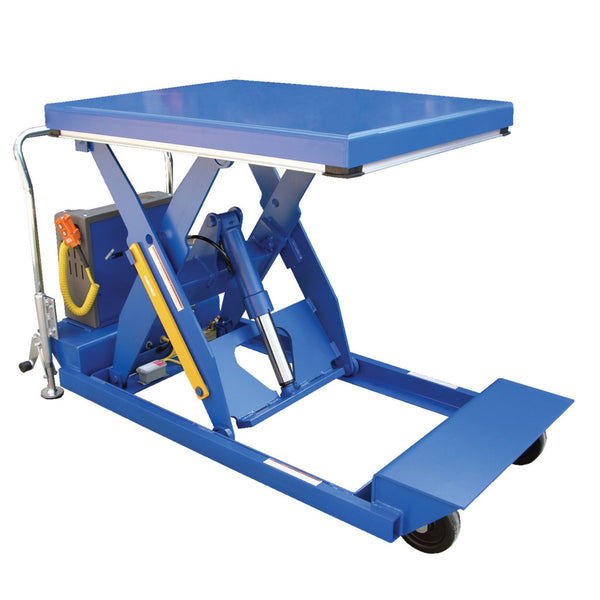 Vestil Steel Heavy Duty Portable 115 Volt AC Powered Scissor Lift Table 24 In. x 64 In. 3000 Lb. Capacity Blue - PST-2464-3-58-115-1
