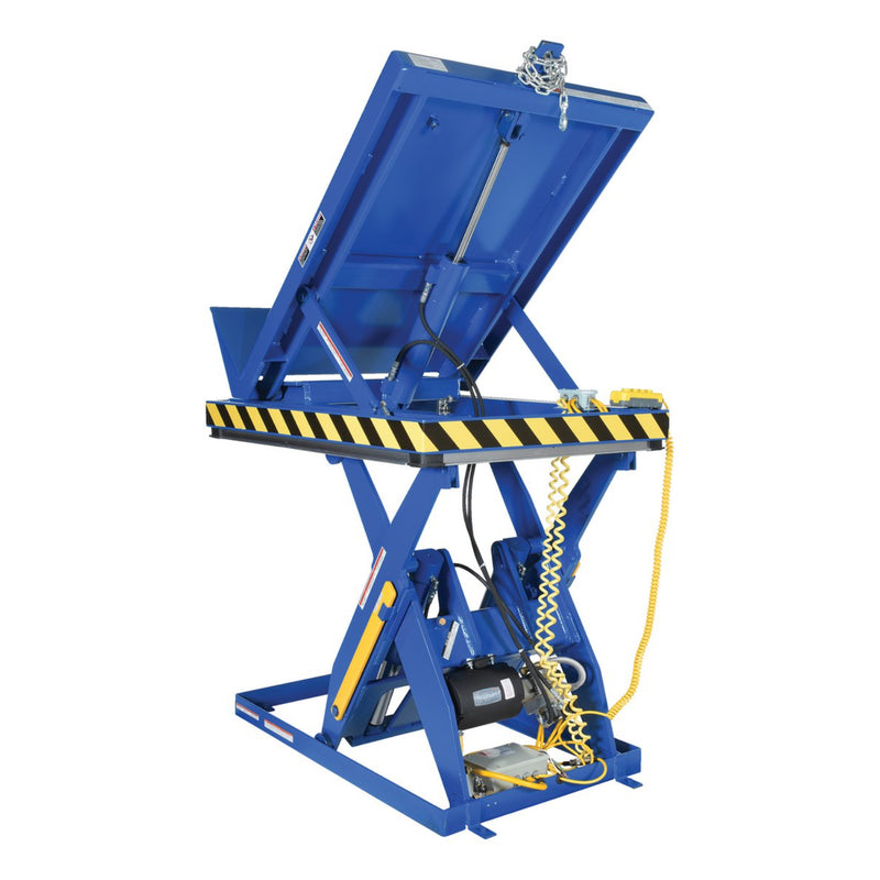 Vestil Steel Lift and End Tilt Scissor Table 36 In. x 48 In. 4000 Lb. Capacity Blue - EHLTT-3648-4-47
