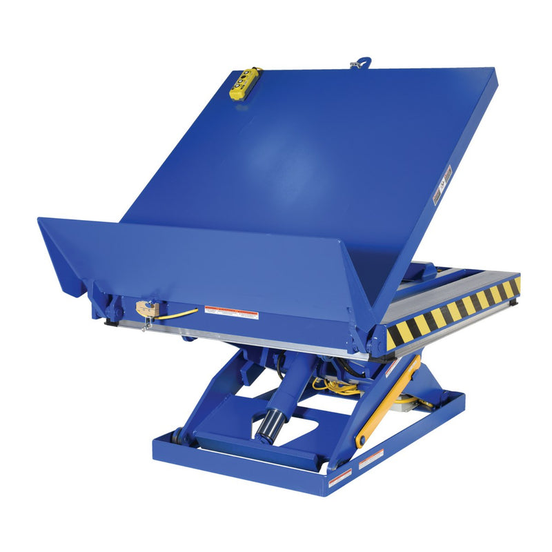 Vestil Steel Lift and Hinge Tilt Scissor Table 48 In. x 48 In. 2000 Lb. Capacity Blue - EHLTT-H-4848-2-47