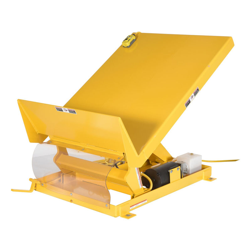 Vestil Steel Lift Table 36 In. x 48 In. AC Powered 460 Volt 3 Phase 2,000 Lb. Capacity Yellow - UNI-3648-2-YEL-460-3