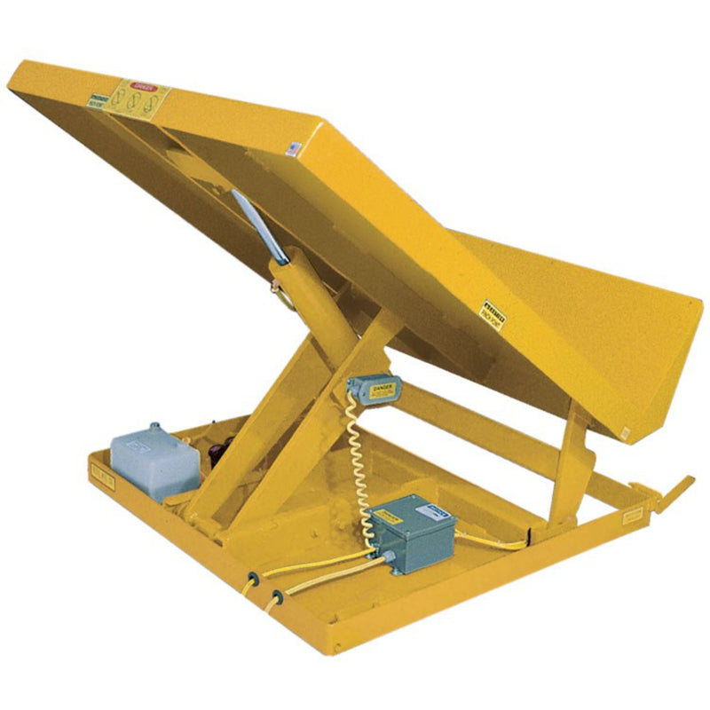 Vestil Steel Lift Table 48 In. x 48 In. AC Powered 115 Volt 1 Phase 2,000 Lb. Capacity Yellow - UNI-4848-2-YEL-115-1   -