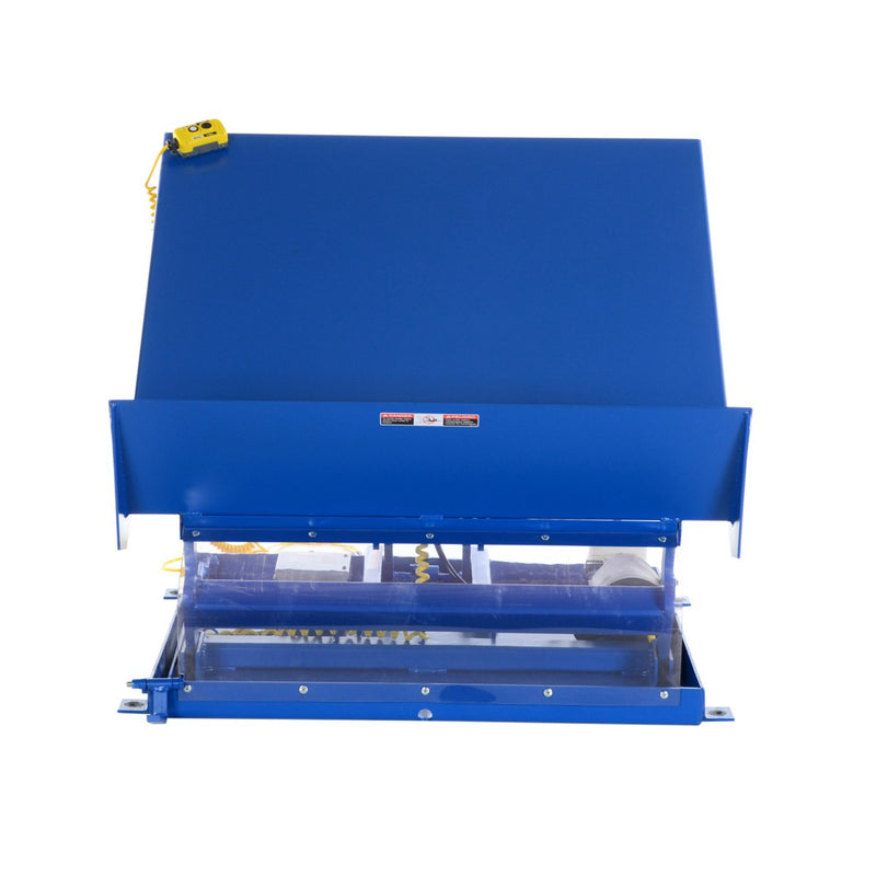 Vestil  Steel Lift Table 48 In. x 48 In. AC Powered 208 Volt 3 Phase 2,000 Lb. Capacity Blue - UNI-4848-2-BLU-208-3-