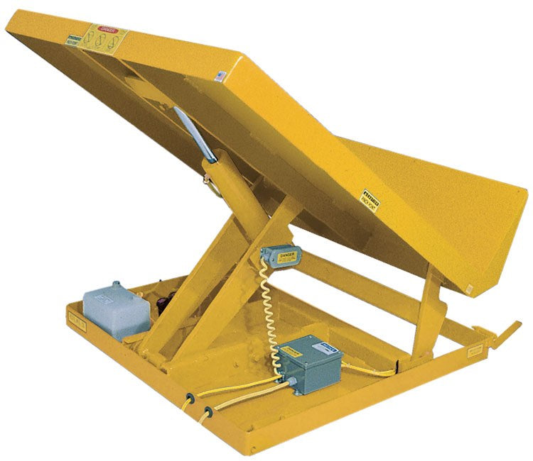 Vestil  Steel Lift Table 54 In. x 48 In. AC Powered 115 Volt 1 Phase 2,000 Lb. Capacity Yellow - UNI-5448-2-YEL-115-1