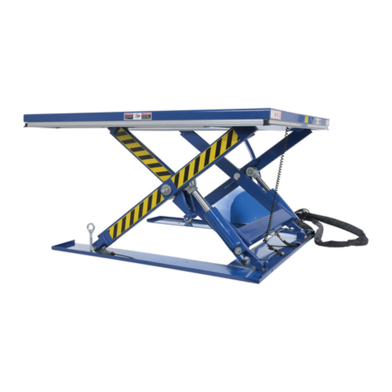 Vestil Steel Low Profile Electric Lift Table E Type 63 In. x 53-1/2 In. x 4-1/4 In. 3000 Lb. Capacity Blue - EHE-3