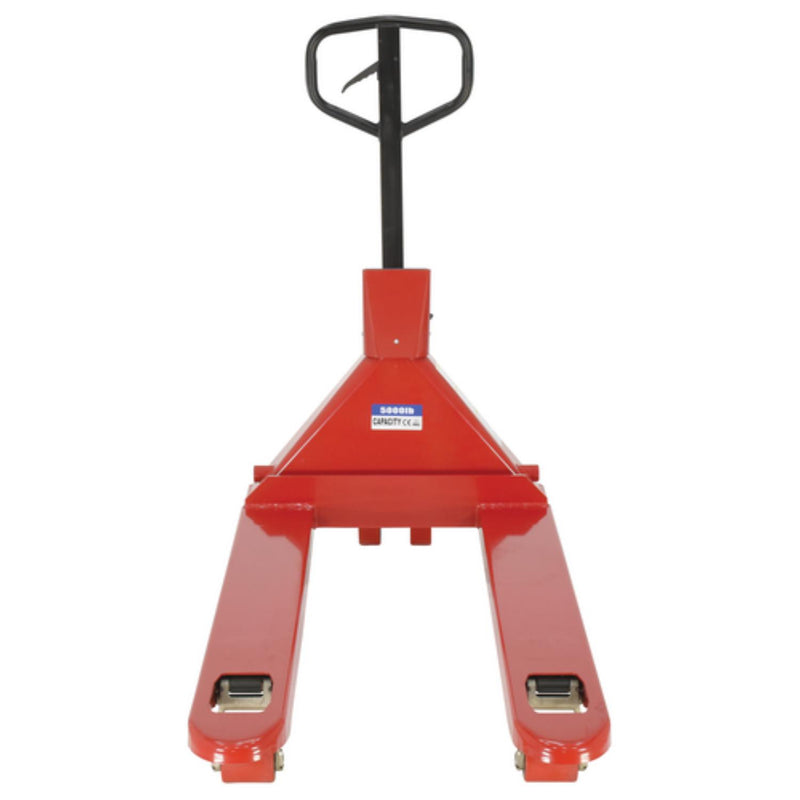 Vestil Steel Trade Legal Low Profile Pallet Truck with Scale and Printer 66 In. x 28 In. x 48 In. 5000 Lb. Capacity Red - PM-2746-TL-SCL-LP-PT