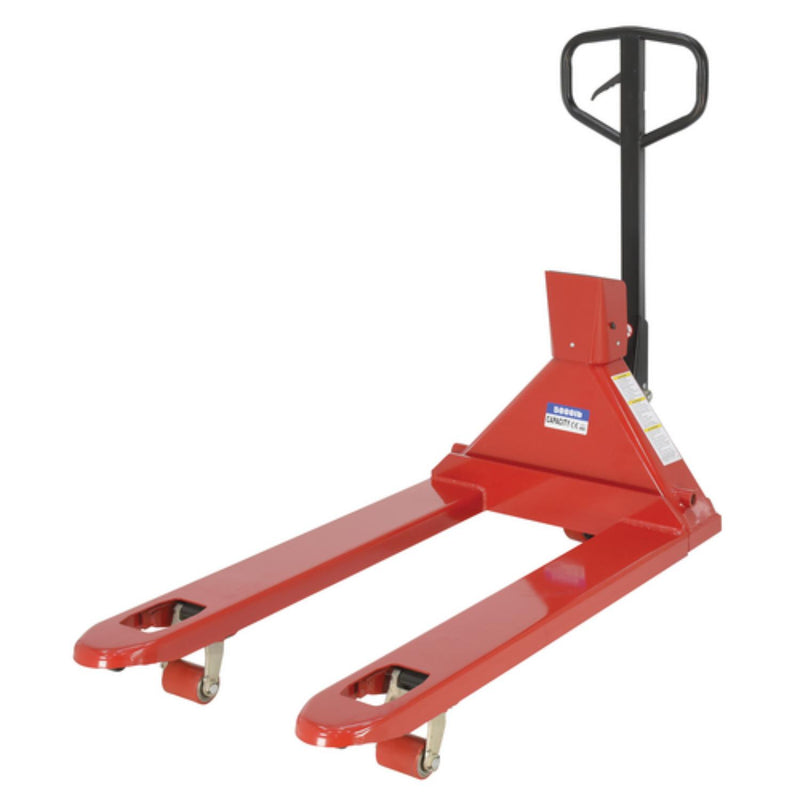Vestil Steel Trade Legal Low Profile Pallet Truck with Scale and Printer 66 In. x 28 In. x 48 In. 5000 Lb. Capacity Red - PM-2746-TL-SCL-LP-PT