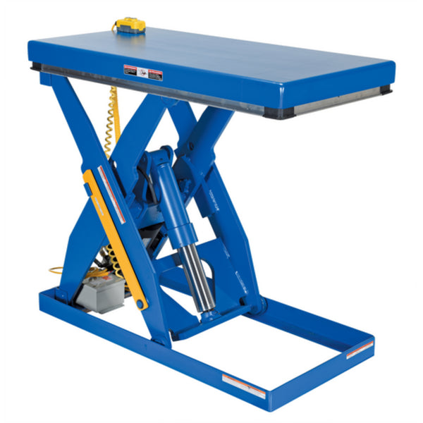 Vestil Steel Quick Ship Electric Hydraulic Lift Table 24 In. x 48 In. 3000 Lb. Capacity Blue - EHLT-2448-3-43-QS