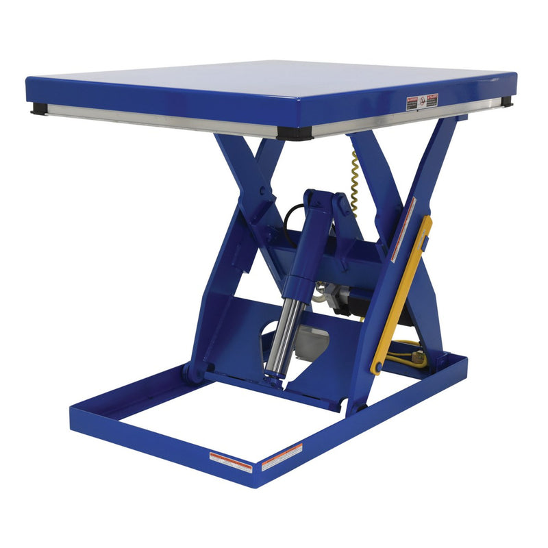 Vestil Steel Quick Ship Electric Hydraulic Lift Table 40 In. x 48 In. 3000 Lb. Capacity Blue - EHLT-4048-3-43-QS