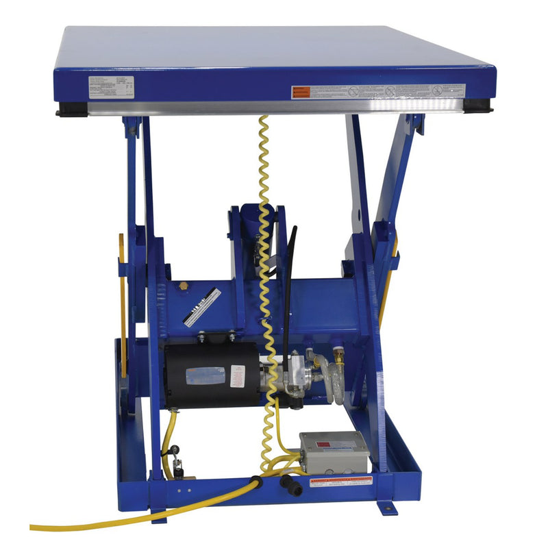 Vestil Steel Quick Ship Electric Hydraulic Lift Table 40 In. x 48 In. 3000 Lb. Capacity Blue - EHLT-4048-3-43-QS