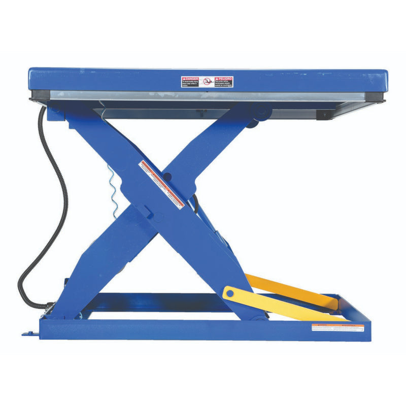 Vestil Steel Rotary Air Hydraulic Scissor Lift Table 24 In. x 48 In. 3,000 Lb. Capacity Blue - AHLT-2448-3-43