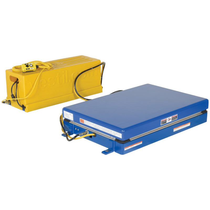 Vestil Steel Single Leg Shorty Scissor Lift Table 24 In. x 36 In. 2000 Lb. Capacity Blue - EHLTS-2436-2-31