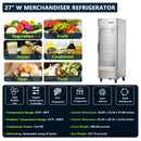 27"W Merchandiser Refrigerator Commercial Display Glass Door Refrigerator