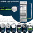 27"W Merchandiser Refrigerator Commercial Display Glass Door Refrigerator