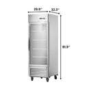 27"W Merchandiser Refrigerator Commercial Display Glass Door Refrigerator