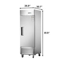27"W Single Solid Door Reach-In Refrigerator 19 cu. ft. Commercial Refrigerator