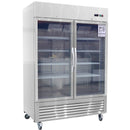 54"W Commercial Refrigerator 42 cu. ft. 2 Glass Door Reach In Refrigerator