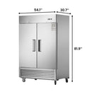 54"W Commercial Freezer 42 cu. ft. 2 Solid Door Reach-In Freezer