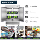 54"W Commercial Freezer 42 cu. ft. 2 Solid Door Reach-In Freezer