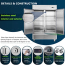 54"W Commercial Freezer 42 cu. ft. 2 Solid Door Reach-In Freezer