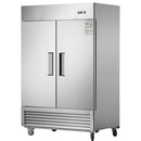 54"W Commercial Freezer 42 cu. ft. 2 Solid Door Reach-In Freezer